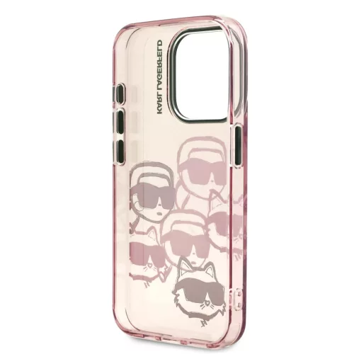Karl Lagerfeld IML Multi K&CH Heads tok, iPhone 16 Pro - rózsaszín