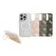 Guess PC/TPU Electroplated Stand Camera Frame MagSafe tok Apple iPhone 16 Pro készülékhez – rózsaszín