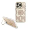 Guess PC/TPU Electroplated Stand Camera Frame MagSafe tok Apple iPhone 16 Pro készülékhez – rózsaszín
