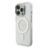 Guess PC/TPU Electroplated Stand Camera Frame MagSafe tok Apple iPhone 16 Pro készülékhez – rózsaszín