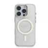 Guess PC/TPU Electroplated Stand Camera Frame MagSafe tok Apple iPhone 16 Pro készülékhez – rózsaszín