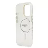 Guess PC/TPU Electroplated Stand Camera Frame MagSafe tok Apple iPhone 16 Pro készülékhez – rózsaszín