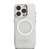 Guess IML - arany Outline Stand Camera Frame MagSafe tok, iPhone 16 Pro Max átlátszó