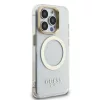Guess IML - arany Outline Stand Camera Frame MagSafe tok, iPhone 16 Pro Max átlátszó