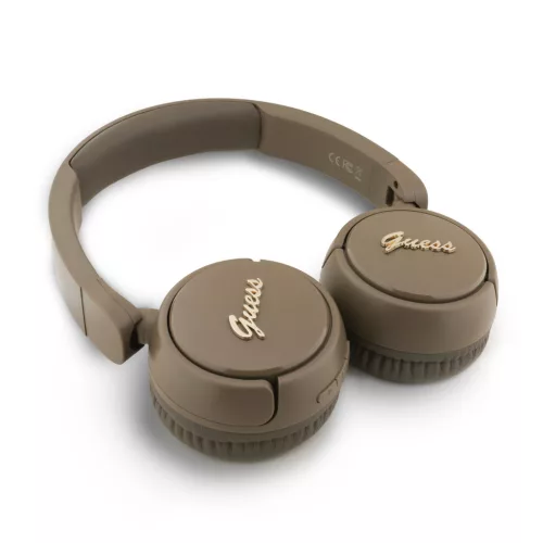 Guess Script Metal Logo Wireless Headphone Brown - barna