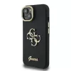 Guess PU Grained 4G Logo Stand Camera Frame tok, iPhone 15 Pro - fekete
