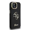 Guess PU Grained 4G Logo Stand Camera Frame tok, iPhone 15 Pro - fekete