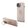Guess PU Grained 4G Logo Stand Camera Frame tok, iPhone 15 - rózsaszín