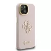 Guess PU Grained 4G Logo Stand Camera Frame tok, iPhone 15 - rózsaszín