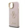 Guess PU Grained 4G Logo Stand Camera Frame tok, iPhone 15 - rózsaszín