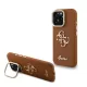 Guess PU Grained 4G Logo tok,  kihajtható állvánnyal iPhone 13 - barna