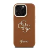 Guess PU Grained 4G Logo tok,  kihajtható állvánnyal iPhone 13 - barna