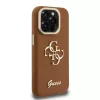 Guess PU Grained 4G Logo tok,  kihajtható állvánnyal iPhone 13 - barna