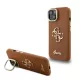 Guess PU Grained 4G Logo Stand Camera Frame tok, iPhone 14 - barna
