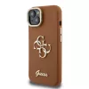 Guess PU Grained 4G Logo Stand Camera Frame tok, iPhone 15 Pro Max - barna