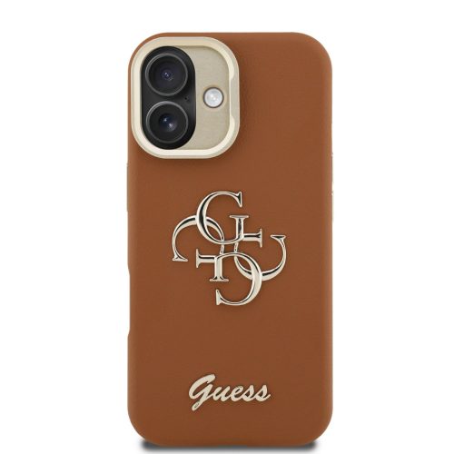 Guess PU Grained 4G Logo Stand Camera Frame tok, iPhone 16 - barna