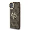 Guess PU 4G Metal Logo Stand Camera Frame tok, iPhone 15 Pro - barna