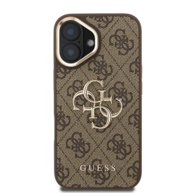   Guess PU 4G Metal Logo Stand Camera Frame tok, iPhone 16 - barna