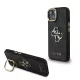 Guess PU 4G Metal Logo Stand Camera Frame tok, iPhone 15 Pro Max - fekete