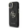Guess PU 4G Metal Logo Stand Camera Frame tok, iPhone 15 Pro Max - fekete