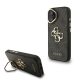 Guess PU 4G Metal Logo Stand Camera Frame tok, iPhone 16 - fekete