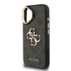 Guess PU 4G Metal Logo Stand Camera Frame tok, iPhone 16 - fekete
