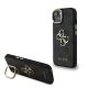 Guess PU 4G Metal Logo Stand Camera Frame tok, iPhone 16 Pro - fekete