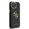 Guess PU 4G Metal Logo Stand Camera Frame tok, iPhone 16 Pro - fekete