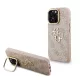Guess PU 4G Metal Logo Stand Camera Frame tok, iPhone 15 - rózsaszín