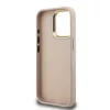Guess PU 4G Metal Logo Stand Camera Frame tok, iPhone 15 Pro - rózsaszín