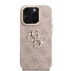Guess PU 4G Metal Logo Stand Camera Frame tok, iPhone 15 Pro Max - rózsaszín