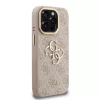 Guess PU 4G Metal Logo Stand Camera Frame tok, iPhone 15 Pro Max - rózsaszín