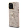 Guess PU 4G Metal Logo Stand Camera Frame tok, iPhone 16 Pro - rózsaszín
