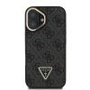 Guess PU 4G Strass Triangle Logo Stand Camera Frame MagSafe tok, iPhone 16 - fekete