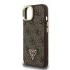 Guess PU 4G Strass Triangle Logo Stand Camera Frame MagSafe tok, iPhone 16 Pro - barna
