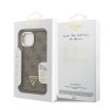 Guess PU 4G Strass Triangle Logo Stand Camera Frame MagSafe tok, iPhone 16 Pro - barna
