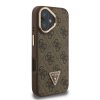 Guess PU 4G Strass Triangle Logo Stand Camera Frame MagSafe tok, iPhone 16 - barna