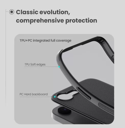 Nillkin Super Frosted PRO tok Apple iPhone 17e/16e készülékhez – Fekete