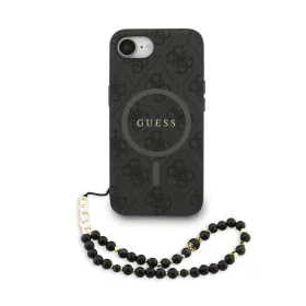  Guess PU Leather 4G Colored Ring Strap MagSafe tok Apple iPhone 16e/17e készülékhez – Fekete