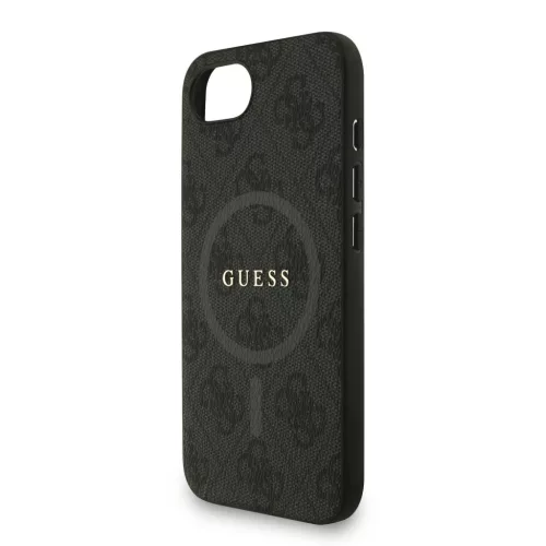 Guess PU Leather 4G Colored Ring Strap MagSafe tok Apple iPhone 16e/17e készülékhez – Fekete