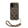 Guess PU Leather 4G Colored Ring Strap MagSafe tok, iPhone 16 - barna