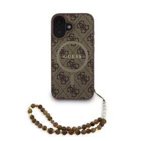   Guess PU Leather 4G Colored Ring Strap MagSafe tok, iPhone 16 - barna