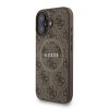 Guess PU Leather 4G Colored Ring Strap MagSafe tok, iPhone 16 - barna
