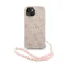 Guess PU Leather 4G Colored Ring Strap MagSafe tok, iPhone 16 Pro Max - rózsaszín