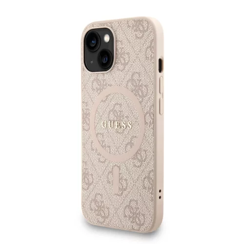 Guess PU Leather 4G Colored Ring Strap MagSafe tok, iPhone 16 Pro Max - rózsaszín