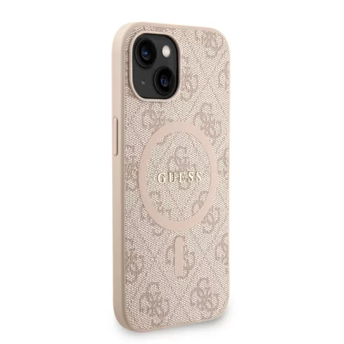 Guess PU Leather 4G Colored Ring Strap MagSafe tok, iPhone 16 Pro Max - rózsaszín