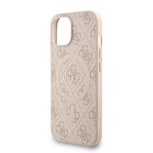 Guess PU Leather 4G Colored Ring Strap MagSafe tok, iPhone 16 Pro Max - rózsaszín