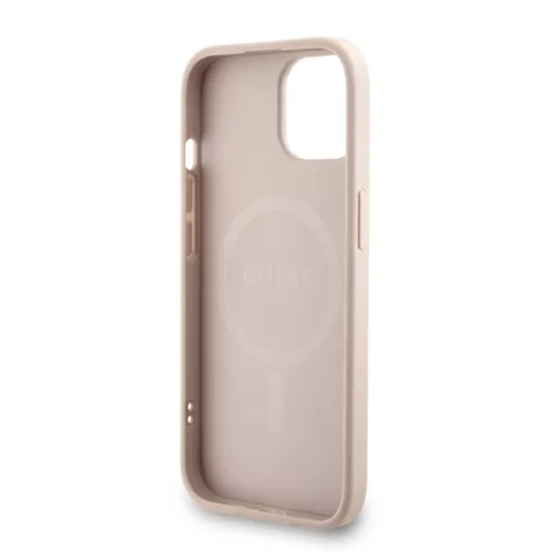 Guess PU Leather 4G Colored Ring Strap MagSafe tok, iPhone 16 Pro Max - rózsaszín