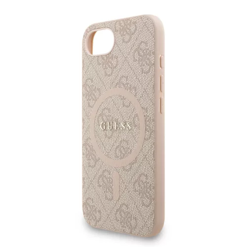 Guess PU Leather 4G Colored Ring Strap MagSafe tok Apple iPhone 16e/17e készülékhez – Rózsaszín