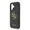Guess PU 4G Metal Logo Strap tok, iPhone 16 - fekete